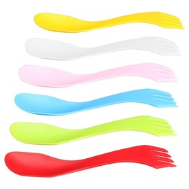 WISTOM 6 Pack Lightweight & Strong All in One s Plastic Spork