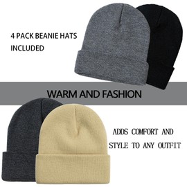 ZOORON 1&2 Pack Beanie for Men Women Slouchy Beanie Hats Winter Knit Caps Soft Ski Hat Unisex