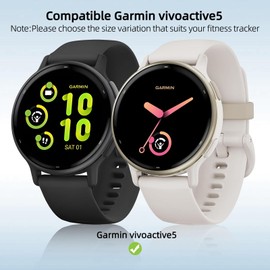 Kimiyaki for Garmin vivoactive 5 Screen Protector Case [Full Coverage], Hard PC Bumper All-Around Protective Accessories for Garmin vivoactive 5 Built-in Tempered Glass Film
