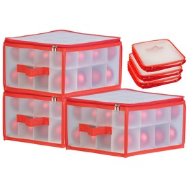 infactory Christmas Decoration Box: Set of 3 Storage Boxes for 32 Christmas Tree Baubles up to 6 cm, Carry Handles (Christmas Storage Box, Christmas Tree Bauble Storage, Christmas Bauble)