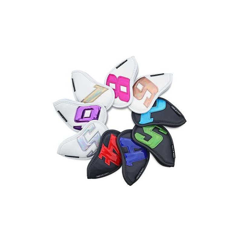 Headcover Iron Cover with Colorful Count Set of 9 (4-9,