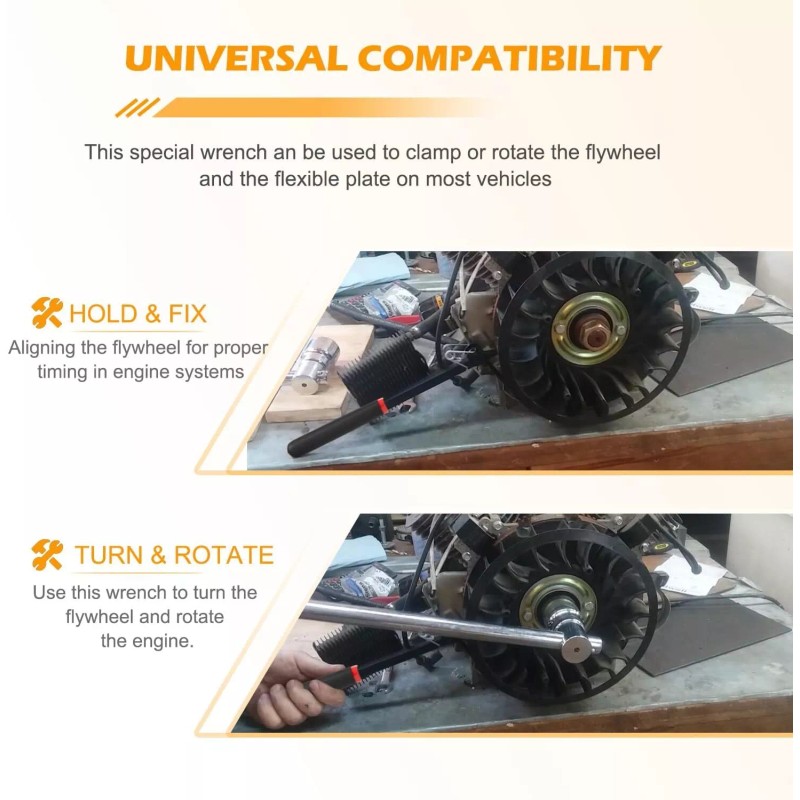 Tool Flywheel Turner Turning Tool Wrench Flex Plate Holder Rotate