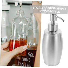 Ciieeo Stainless Steel Soap Dispenser Liquid Pump Bottle for Shampoo Shower Gel Hand Soap Modern Design for Use Stainless Steel Construction