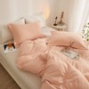 Pink Duvet Cover Queen Size Soft Washed Microfiber Duvet Cover