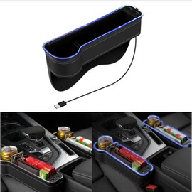 EXCEREY Car Gap Pocket, USB Charging, Seat Gap Pocket, Car Storage Pocket, Car Gap Box, Console, Car Storage Holder, Side Storage Box, Multi-functional, For Car Seatside Storage, Car Accessories,