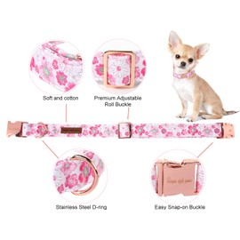 Unique Style Paws Summer Dog Collar, Cute Girl Dog Collar with Flower Pattern, Comfy&Breathable Puppy Collar for Dog,Cats Gifts