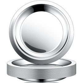 Set of 20 Wine Bottle Coaster Smooth Stainless Steel Coasters Silver Heat Resistant Metal for Table Drink Bottle Tea Cup Accessories, 4.5 Inches