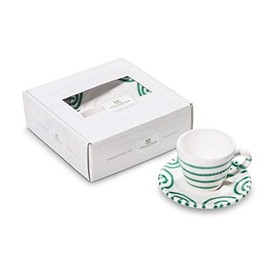 Gmundner Keramik Manufaktur 0100STES01SET Grüngeflammt Espresso for you Gourmet,