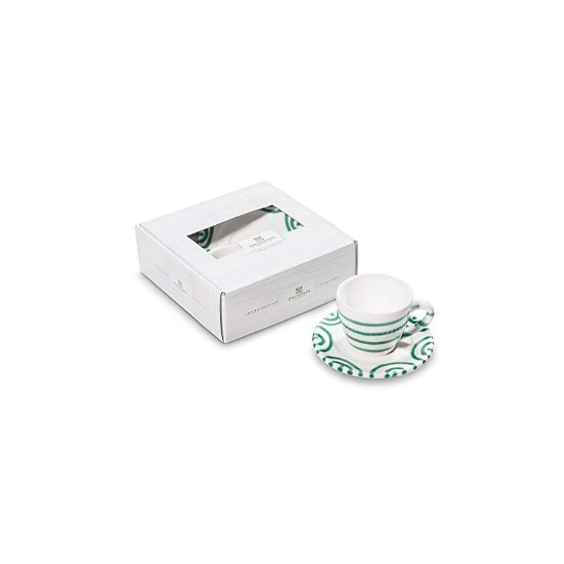 Gmundner Keramik Manufaktur 0100STES01SET Grüngeflammt Espresso for you Gourmet,