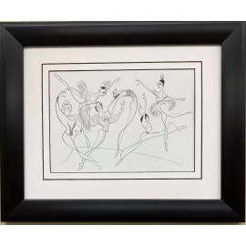Al Hirschfeld "American Ballet '80 - Godunov" CUSTOM FRAMED ART Ballet