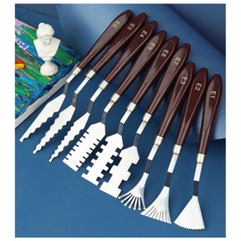 Primst 9 Pcs Palette Knife, Stainless Steel Flower Art Scraper Texture Knife Special-Shaped Art Palette Knife, Oil Painting Acrylic Paint Tool for Art Students