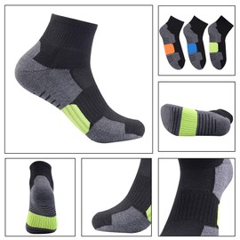 Mens Ankle Athletic Socks Cushioned Sports Running Casual Sock 6 Pack,Black,Sock Size 10-13