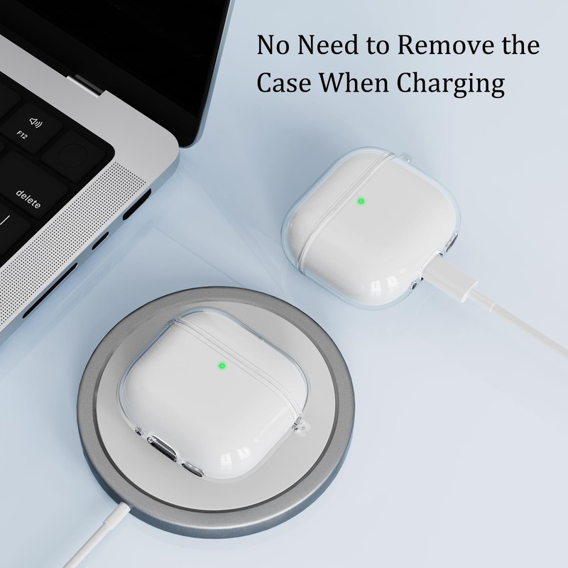 Meliya Clear Cover for AirPods 4 Case, Soft TPU Shock