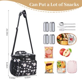 HSHRISH Large Lunch Bags for Women Insulated Lunch Bags Women,Thermal Lunch Bags for Women Reusable Waterproof Leakproof Lunch Bag for Adults Women Work Picnic Beach Outdoor Camping 10L Magritte