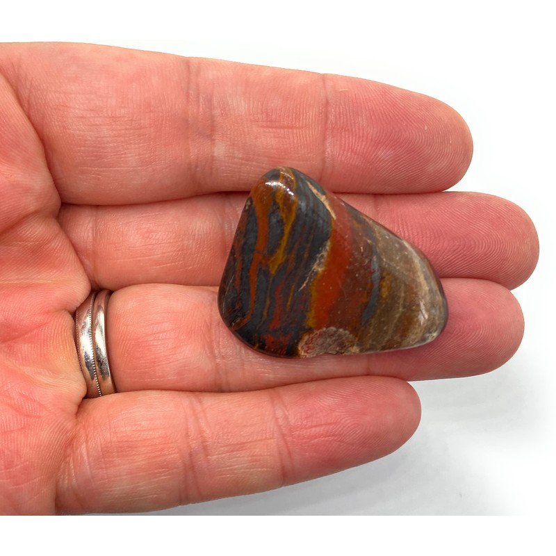 Tiger Iron Large Crystal Gemstone Tumbled Stone - 1 Pc