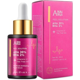 ANAiRUi AHA 30% + BHA 2% Exfoliating Face in 5-10 Minutes, Face Exfoliant with Aloe Vera and Vitamin C, Anti-Pimples, Blackheads & Blemished Skin, Cleans the Pores, Reducing Dark Spots, 30 ml