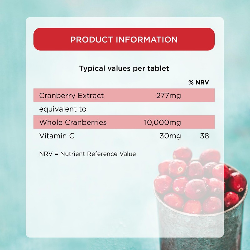 Healthspan Cranberry 10,000mg | 120 Tablets | 10,000mg Whole Cranberries|