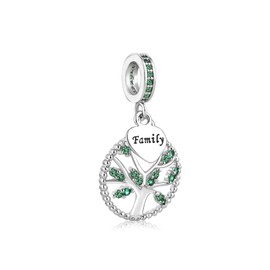 SBI Jewelry Family Tree Charm for Bracelet Green Birthstone Tree of Life Charm Mum Daughter Sister Mothers Day
