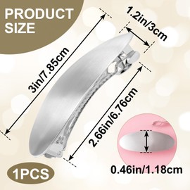 HINZIC 3inch Oval Hair Barrette Metal Large Hair Clip Vintage Silver French Wedding Prom Formal Hair Accessories for Women Long Thick Hair