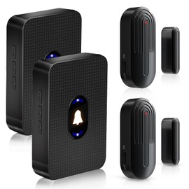 DAYTECH Wireless Door Window Sensor Alarm, Door Open Chime, Entry Alert For Home Store Office Security, 300ft/100m Operating Range, Up to 80,000 Uses, 2 Receivers & 2 Sensors