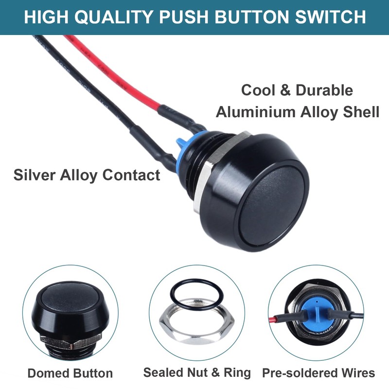 DMWD Momentary Domed Push Button Switch 1NO ON-Off Reset Micro