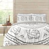 Sleepdown Tribal Elephant Mandala White Grey Black Reversible Duvet Cover