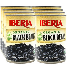 Iberia Organic Black Beans, 15.5 oz (Pack of 8)