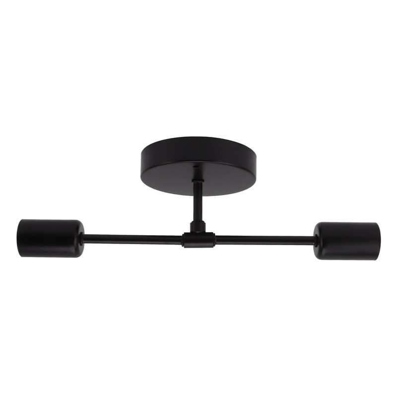 E27 E26 Double Wall Light Base Iron 85‑265V Black Modern