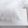 Beaded Throw Pillow Cover 16x16 Inch, White Throw Pillow Cover,