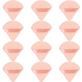 JOLY Triangle Powder Puff Face Makeup Sponge Beauty Blender Stocking Stuffers Puffs for Women apply Loose Powder and Foundation (12Pcs Beige)