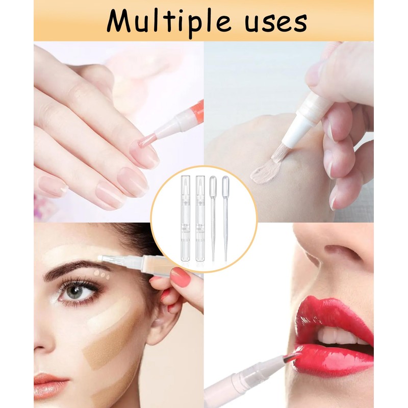 uadbau 6 Pcs 3ml Empty Cuticle Oil Pen with 4