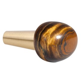 mookaitedecor Set of 4 Tiger's Eye Crystal Cabinet Knobs with Screws, Slim Crystal Stone Drawer Knobs Handles Pulls for Cupboard Wardrobe Dresser Decorative Calendar Wall Hanger Home Office Decor