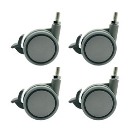 LIKERAINY Nylon Swivel Castors for Furniture with Brake FC3511A with Thread Attachment Replacement for Furniture Roller Swivel Castors Cabinet Castors Furniture Castors Table Castors Wheel Diameter 60