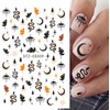 Undisclosed Women Abstract Lady Face Nail Decals Black Snake Evil Eye Moon Leaf Sticker NS7