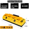 4-Ports Charger Station Compatible with De-Walt 20V MAX Battery Charger