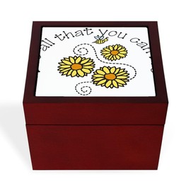CafePress Bee All Memory Keepsake Jewelry Box, 5"x5"x3.75"