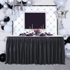 12ft Black Table Skirts for Rectangle Tables Polyester Table Skirt