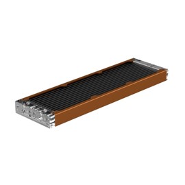 PrimoChill 360SL (30mm) EXIMO Modular Radiator, Clear Acrylic, 3x120mm, Triple Fan (R-SL-A36) Available in 20+ Colors, Assembled in USA and Custom Watercooling Loop Ready - Copper