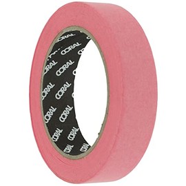 Coral 71601 Precision Masking Tape Low Tack Clean Edges on Sensitive Surfaces Pink Washi Paper 1 inch 50M roll