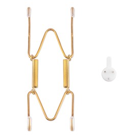 Plate Hangers for The Wall, Suitable for 4-5 inch Decorative Plate, Stainless Steel Wire Plate Holder with Wall Hooks and Rubber tip Protectors, Plate Hangers for Displaying Plates, Platter, Gold