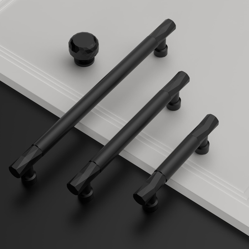 Asidrama 10 Pack 7.5 Inch(192mm) Matte Black Kitchen Cabinet Handles,