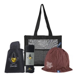 PrimalBlue Sauna Set, Sauna Hat, Sauna Mat, Sauna MOKU Mesh Tote Bag, Sauna, Gym, Easy to Carry, Introductory Set, Skull, Beginner Set, Braun