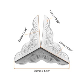 QUARKZMAN Pack of 24 Metal Crate Corner Protectors 1 x 1 Inch Corner Protectors Decorative with Mounting Screws for Storage Boxes, Wooden Chests, Silver