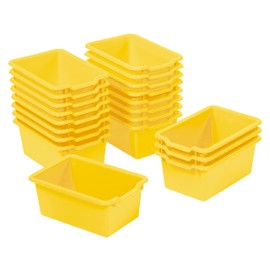 ECR4Kids Scoop Front Storage Bin, Multipurpose Organization, Yellow, 20-Piece