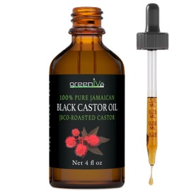 Aceite de Ricino Negro Jamaiquino GreenIVe  Jamaican Black Castor Oil, 100 Pure, 4 oz                                                                 