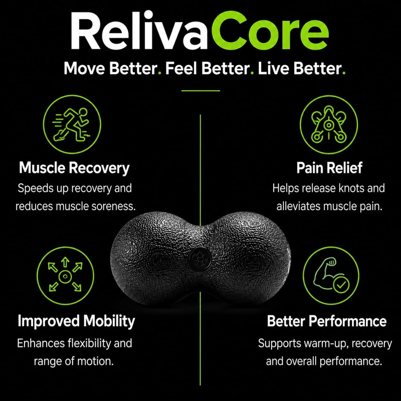 RelivaCore ReliefRoll Peanut Massage Ball High Density Foam Roller