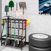 YIZAIJIA Garden Tool Organizer Holder Heavy Duty Steel Rack Up