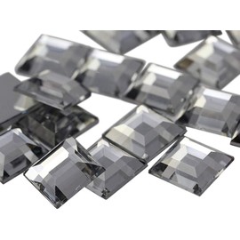 Flat Back Square Acrylic Rhinestones 15mm Plastic Gems Costume Jewels Embelishments for Jewelry Making - 30 Pieces (Crystal Clear H102)