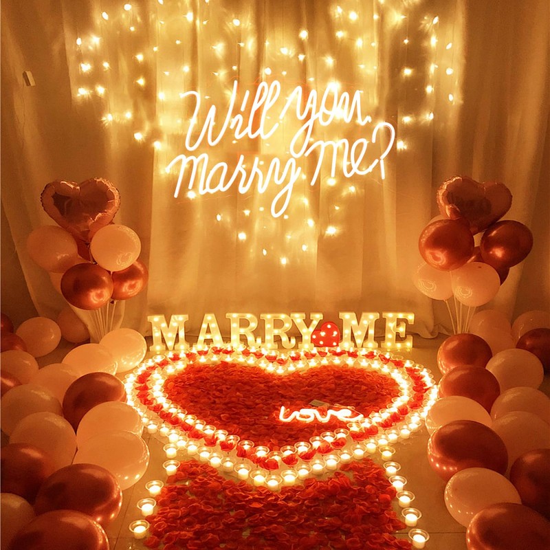 Will You Marry Me Neon Sign for Wedding Party Backdrop