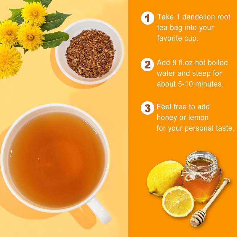 Jarteela - Roasted Dandelion Root Tea Bag, 2g x 50